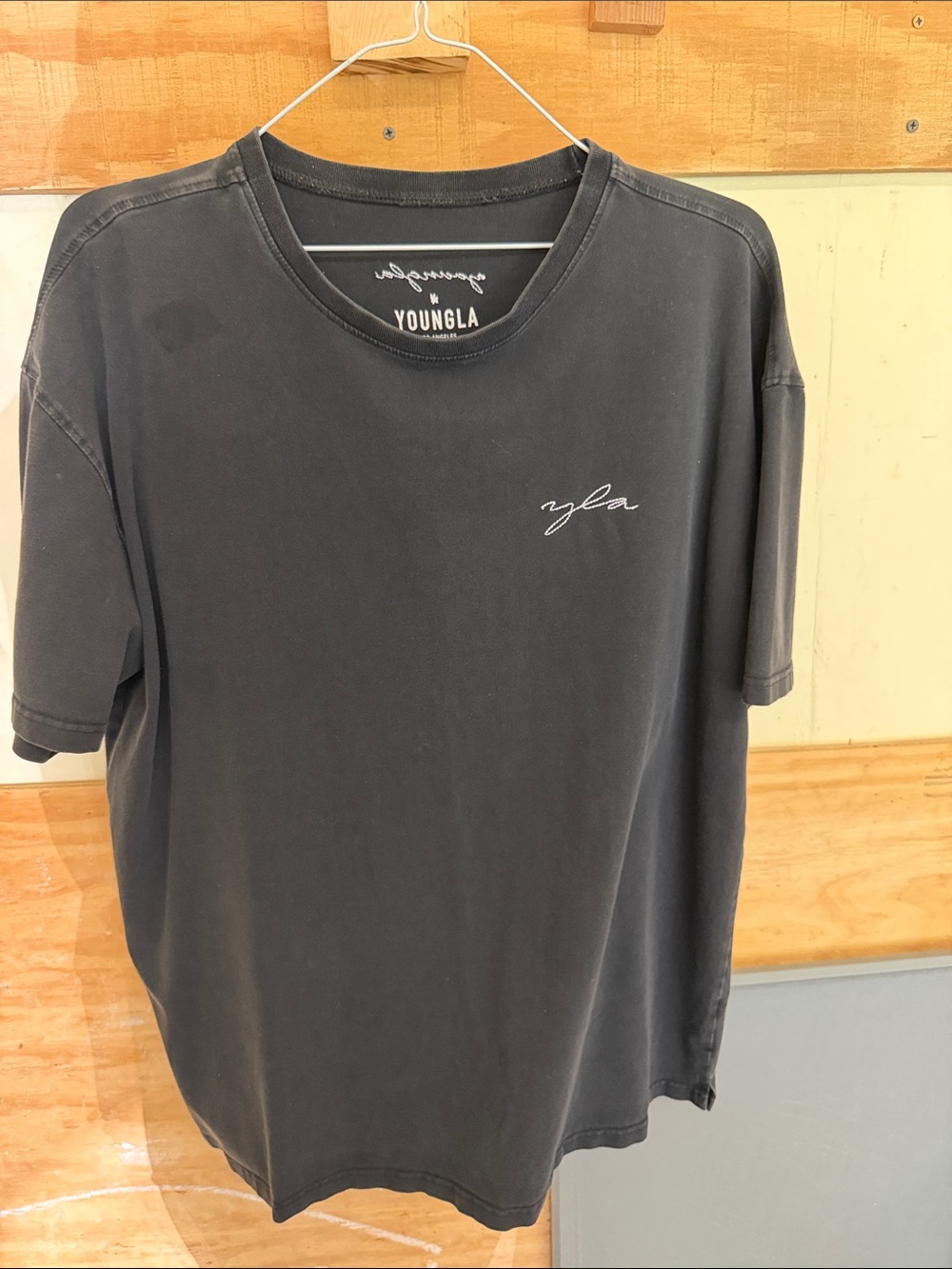 YoungLA Black Script Logo Short Sleeve Tee
